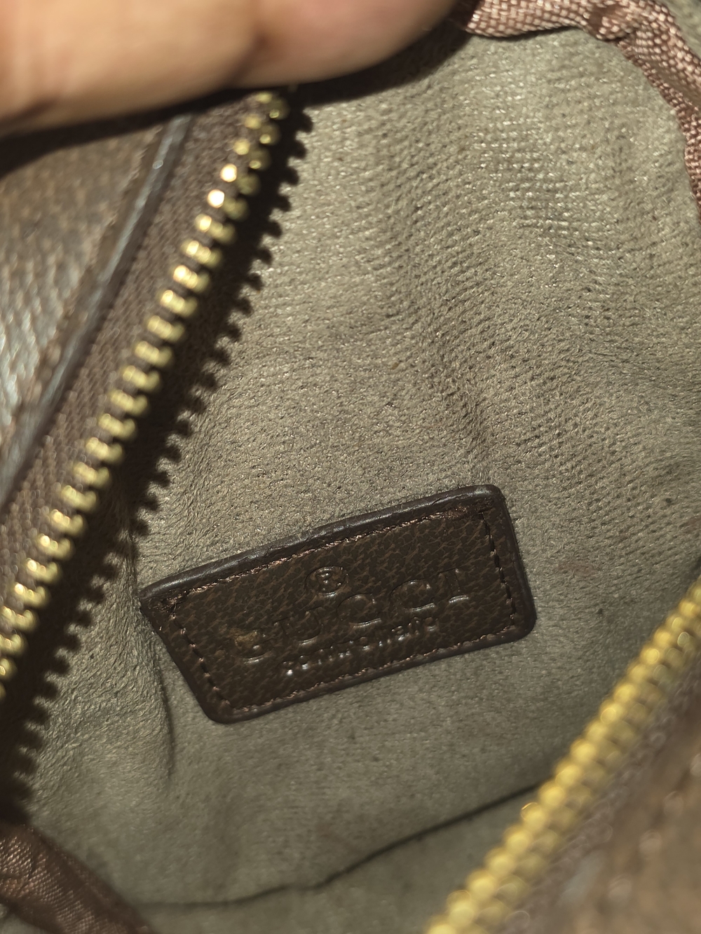 Gucci Brown GG Supreme Crossbody Bag with Web Stripe - Picture 9 of 15